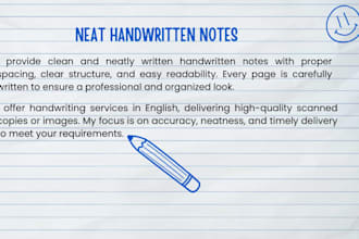 write neat and professional handwritten notes and documents