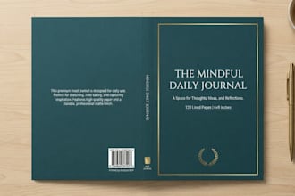design amazon KDP professional book cover, fix cover, journal and notebook cover