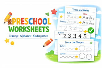 create montessori preschool worksheets and kindergarten tracing books