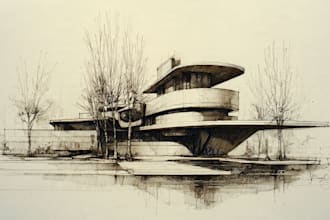 draw an architectural or interior sketch