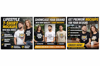 create realistic lifestyle t shirt mockups with models