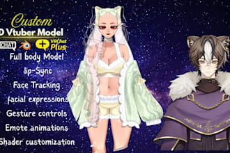 create custom vrchat model, anime vtuber, furry nsfw avatar for PC and quest