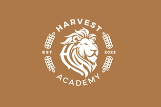 design mascot harvest academy lions logo