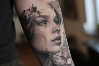 create professional tattoo design in realism style