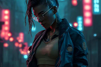 design cyberpunk character, original character design
