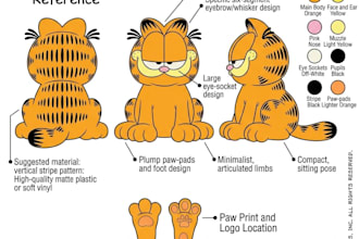 design custom plushie reference sheet stuffed animal toys tech pack, ych concept