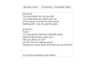write deep and emotional song lyrics for you