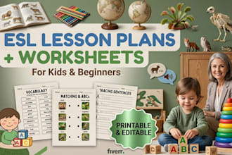 create esl lesson plans and worksheets for kids and beginners