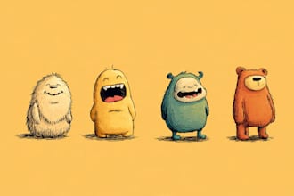 draw cute, simple and funny cartoon
