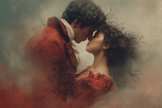 design an illustrated romance book cover or ebook cover