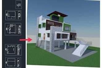 do 2d floor plan and 3d house design in autocad