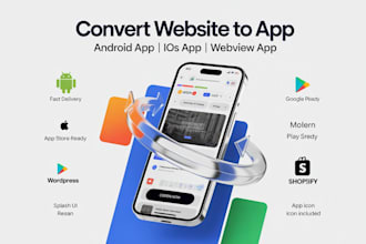 convert website to app, ios app and android app, mobile app development, webview