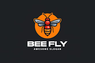 design creative angry bee logo in very short time