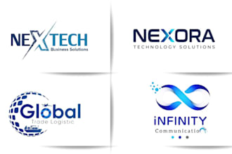 design modern minimalist tech startup logo for saas, software, app, or business