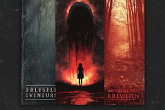 design a dark fantasy horror book cover that captivates readers