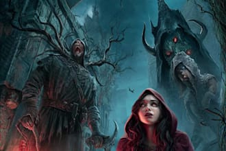 design a cinematic fantasy, sci fi, or horror book cover