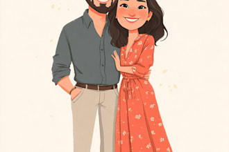 make family or couple caricature