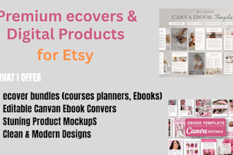 design ecover bundles canva ebook covers and premium digital product for etsy