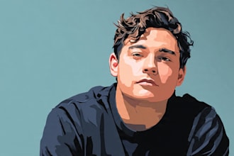detailed vector art portrait