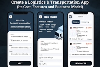 develop logistic app, delivery app, tracking app, moving company, truck booking