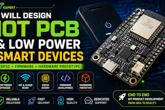 design iot pcb ,low power smart device, esp32, firmware, hardware prototype