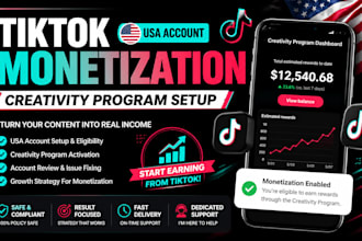 monetize your tiktok creativity program with USA account setup