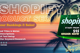 do shopify product SEO and optimize descriptions