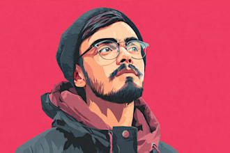 detailed vector art portrait