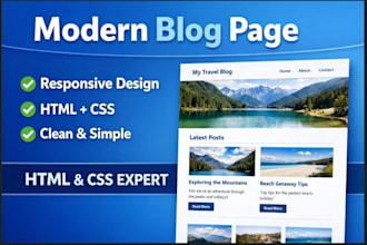 create a modern responsive blog website in HTML