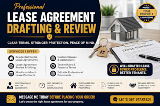 draft and review rental lease agreements for landlords