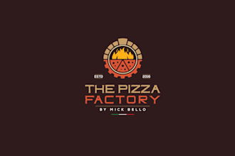 design artwork monogram pizza shop logo