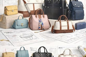 design handbags, backpacks, wallets, luggage and create detailed tech pack