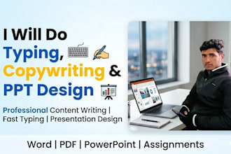 fast typing copywriting  presentation design