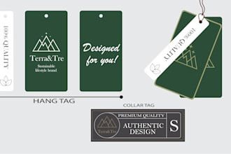 design clothing label, hang tag, clothing tag, neck label
