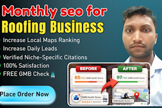 do monthly seo for roofing business to boost gmb ranking