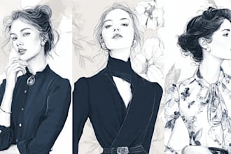 design bespoke hand drawn fashion illustrations