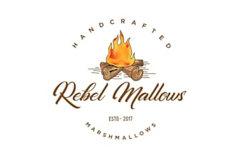 make unique rebel mallows logo for handcrafted marshmallows
