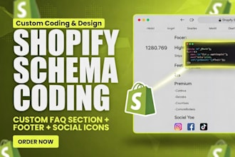shopify schema coding custom faq section footer customization social media icon