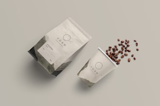 design coffee brand, coffee shop, logo and branding