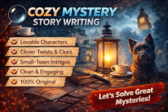write cozy mystery stories with charming plots and clever twists
