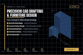 do 2d, 3d cad drafting, furniture design woodworking plans, wardrobe joinery