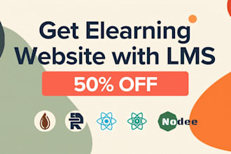 create elearning website or online course website with lms