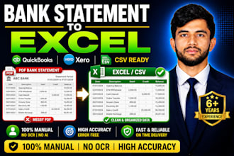 convert bank statement PDF to excel and CSV manually