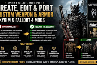 create, edit, and port custom skyrim weapon, armor, and fallout 4 game mods