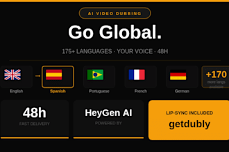 dub your youtube video into spanish, portuguese, french or 175 language