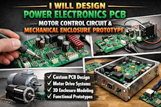 design power electronics pcb motor control circuit mechanical enclosure protype
