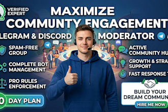 be your professional discord and telegram community moderator