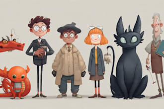 draw cartoon illustrations and characters