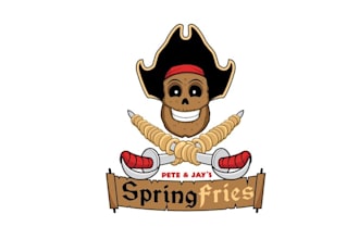 design premium mascot skull food vendor logo