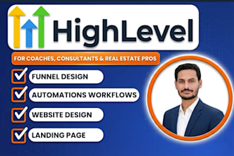 build gohighlevel sales funnel, setup website, create ghl automations, workflows